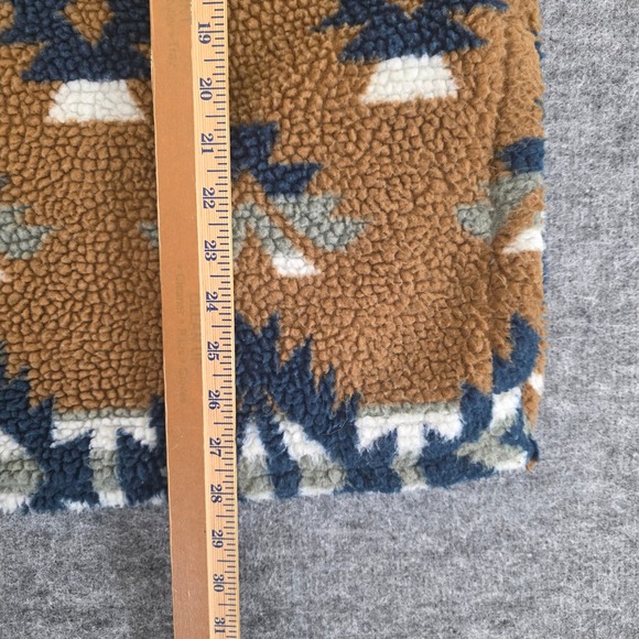 Wrangler Aztec Serpa Pullover Large Brown Blue Fleece 1/4 Zip Gorpcore Jacket - Picture 10 of 12